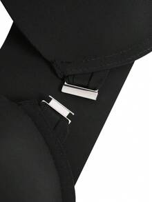 حمالة صدر بقفل أمامي بسلك لأحجام كبيرة بلون صلب - الأسود - مشاهدة 3