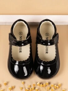 Zapatos planos de moda versátiles y sencillos con suela blanda para bebé - Negro - Ver 6