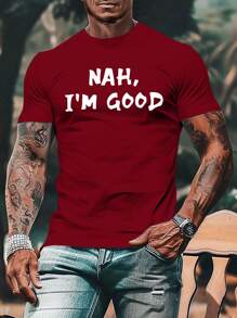 Manfinity Homme 男士短袖t卹,印有口號