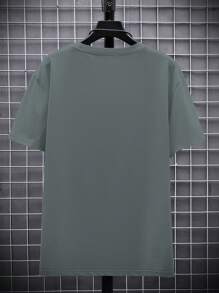 Manfinity Homme Men's Solid Color Round Neck Short Sleeve Casual T-Shirt