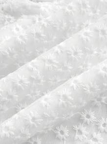 SHEIN MOD Mesh Embroidered Rag Dolls Cami Dress,White Graduation Dress - White - View 7