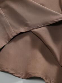 Men's Solid Color Business Casual Short Sleeve Shirt - Brown - View 4