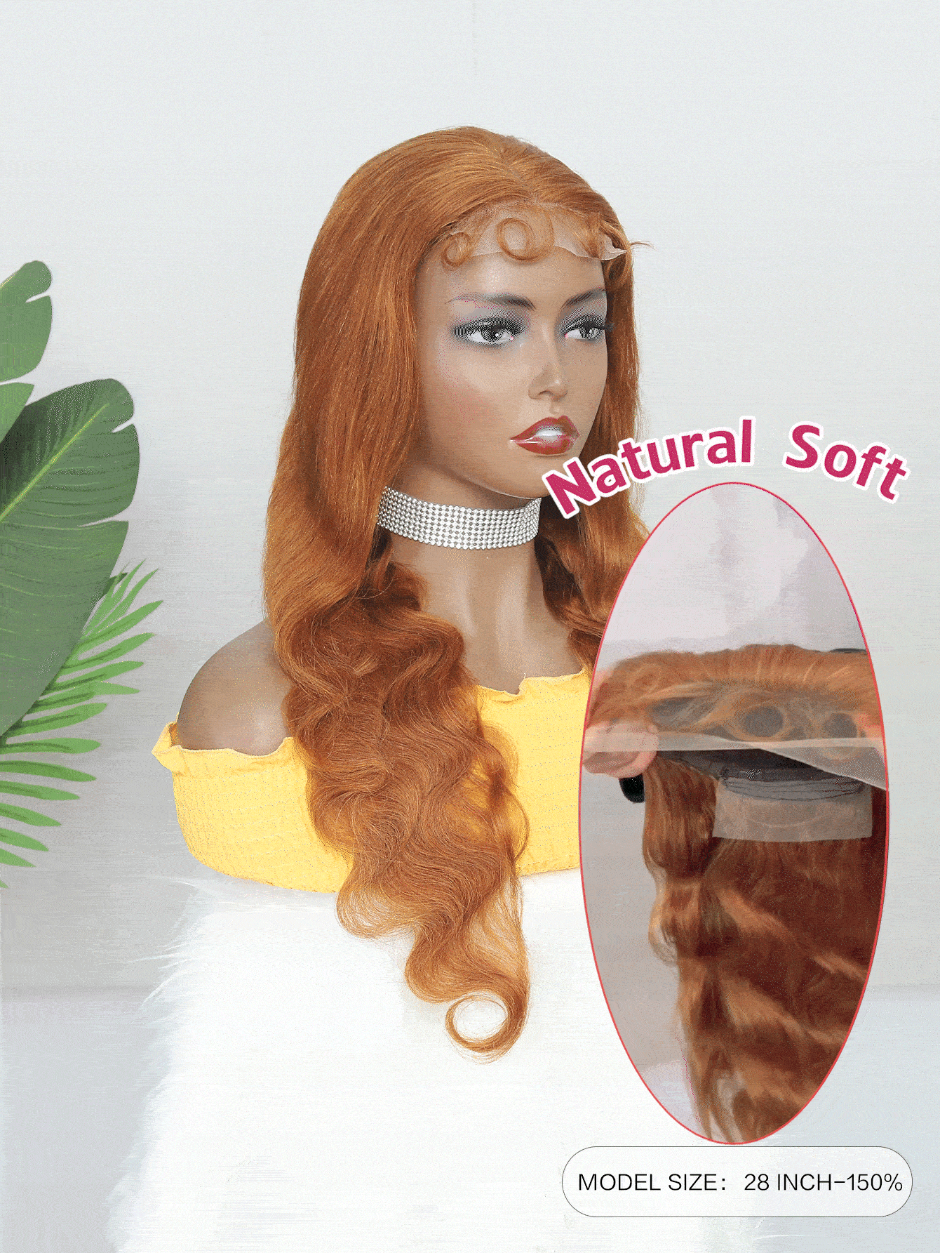 Ginger Blonde Color 4*4 13*4 Lace Front Wigs Human Hair Pre Plucked Hairline Body Wave With Baby Hair Transparent Lace For Women - S30 - View 2