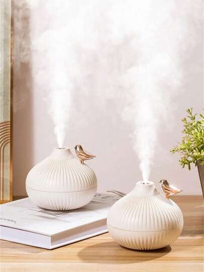 1 pieza Humidificador mini 2 en 1 H2O, capacidad de almacenamiento de 300 ml, 3 niveles de ajuste de luz, alimentado por USB, para oficina, escritorio, atomizador USB, regalo de Navidad y San Valentín