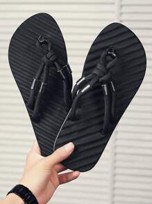 Dép đi biển ngoài trời chống trượt cho nam, mùa xuân/hè, thời trang cá nhân hóa - màu đen - Xem 4