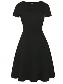 Abito Casual Stampa Floreale Senza Maniche Per Donna, Vestito Midi Casual Alla Moda, Elasticizzato, Con Tasche Estive - nero - Visualizzare 3