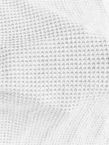 SHEIN LUNE Women's Solid Color Asymmetrical V-Neck Waffle Weave T-Shirt - White - View 7