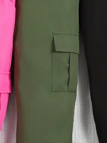 Sparklyn 3pcs/Pack Tween Girls' Cargo Pants Chic Outfits For Autumn/Winter - Multicolor - View 4