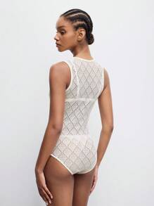 Maija 圓領空心無袖休閒人體輪廓衣 - 米色 - 查看 7