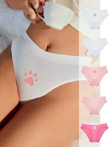 SHEIN 3 件/套 女式羅紋針織三角內褲 - 彩色 - 查看 2