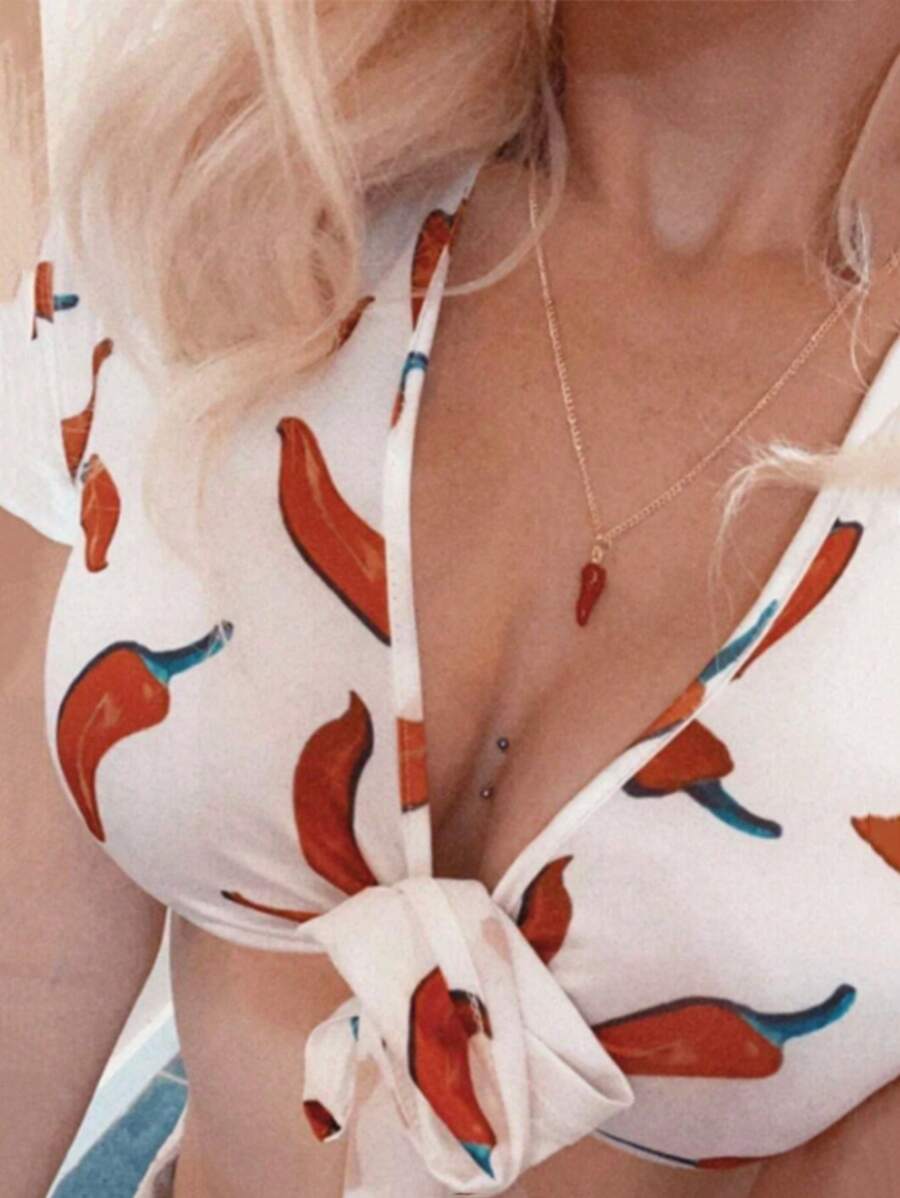 1 Miếng Đúng mốt Creative Ớt Vòng cổ mặt dây chuyền - Đỏ - Xem 1