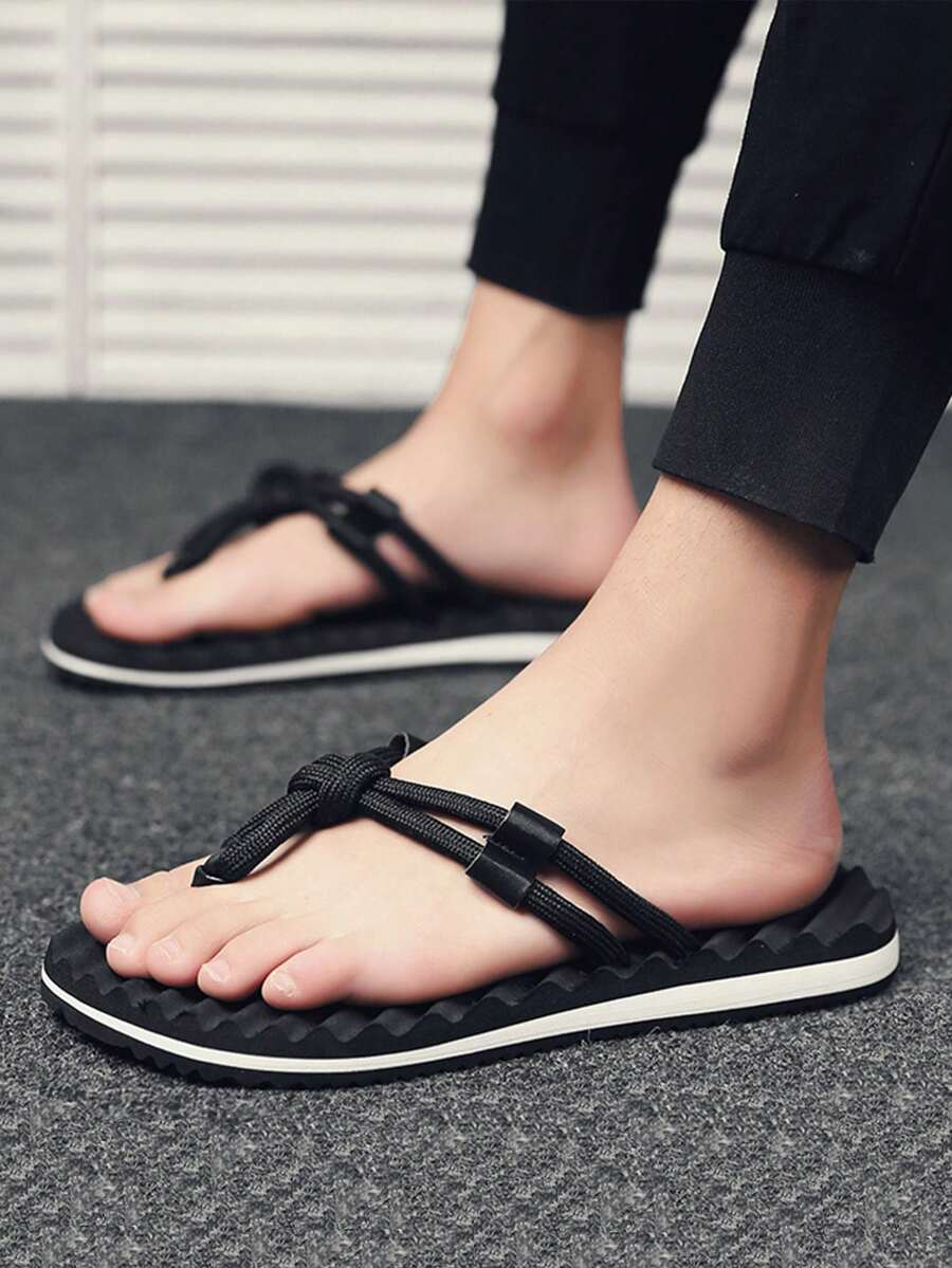 Dép đi biển ngoài trời chống trượt cho nam, mùa xuân/hè, thời trang cá nhân hóa - màu đen - Xem 1