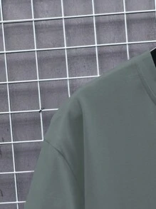 Manfinity Homme Men's Solid Color Round Neck Short Sleeve Casual T-Shirt