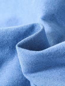 SHEIN Chemise En Jean Bleu Décontractée À Manches Courtes Pour Garçons Adolescents, Pour Les Tenues De Printemps Et D'été - Jean clair - Voir 7