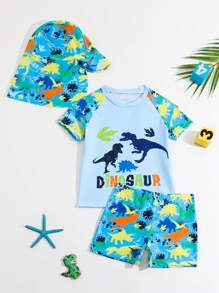 Trunchi de baie pentru băiețel (copil mic) cu design imprimat și pălărie asortată