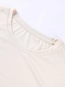 Manfinity Homme Men's Mountain Print Round Neck Short Sleeve T-Shirt - Apricot - View 3