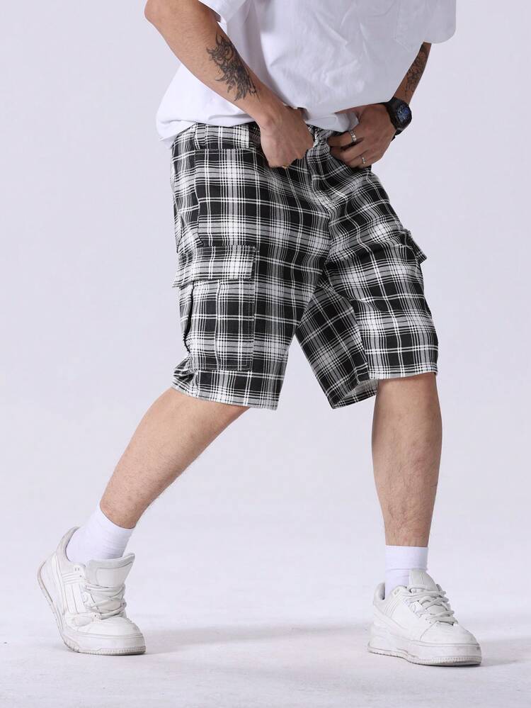 Men's Checked Workwear Denim Shorts