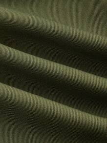 Manfinity VCAY Men's Solid Color Woven Casual Shirt - Army Green - View 4