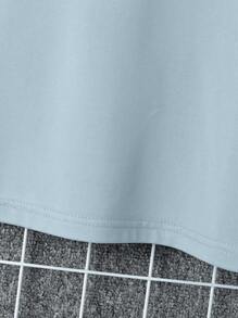 Camiseta De Manga Corta Con Estampado De La Virgen María Para Hombre - Celeste - Ver 7