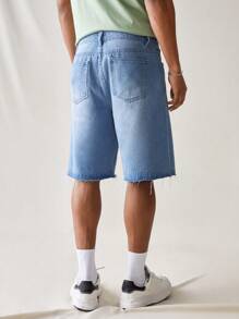 Manfinity Hypemode Heren Losse pasvorm Casual Denim shorts , Licht Blauw