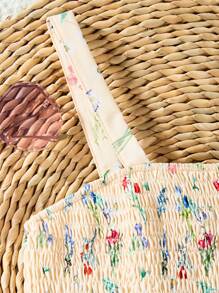 Teen Girl Phong cách đi nghỉ mát giản dị Đồng quê có hoa crop top với diềm xếp nếp, mùa hè - Nhiều màu - Xem 3