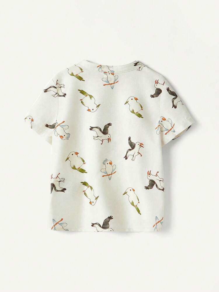 Baby Boy Front-Buttoned Short-Sleeved Top And Casual Shorts Two-Piece Outfit