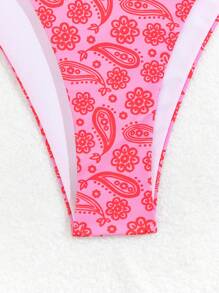 SHEIN Swim Summer Paisley Print Bikini Set - Multicolor - View 5
