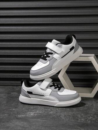 1pair Kids' Sports Skate Shoes, Low Cut, Fashionable, Breathable, Antiskid, Lightweight, All-Match, For All Seasons