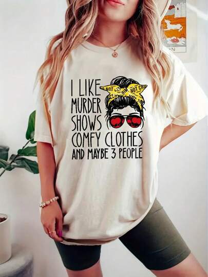 Plus Size Round Neck T-Shirt For Summer