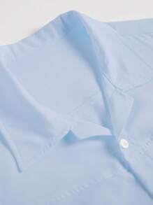 Claim Dot Camisa de manga larga versátil y sencilla de moda para hombres, otoño - Celeste - Ver 3