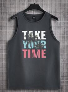 Manfinity Chillmode Áo ba lỗ dệt kim màu xám đậm cho nam - Màu xám đen - Xem 1