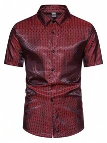 Manfinity Homme Men Allover Print Shirt - Burgundy - View 7