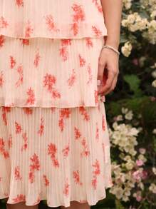 Aveloria Floral Print Frill Trim Cami Dress