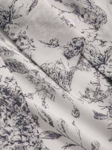 FRIFUL Women's Plant Printed Tie Front Short Sleeve Shirt