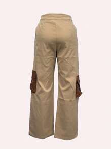 Pantalones De Carga Con Parches De Bloques De Color