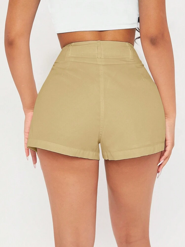 Women's Solid Color Shorts With Pockets