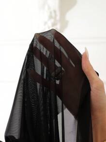 Của phụ nữ Màu thuần mỏng Tách Cover Ups & Áo đầm Áo len Mở - màu đen - Xem 6