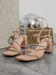 Dày Giày cao gót Pha lê Dây đeo Trang trí Thanh lịch Dép xăng đan Đối với phụ nữ , Thích hợp Đối với Các bữa tiệc Và Yến tiệc - Màu be - Xem 4