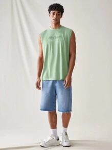 Manfinity Hypemode Heren Losse pasvorm Casual Denim shorts , Licht Blauw