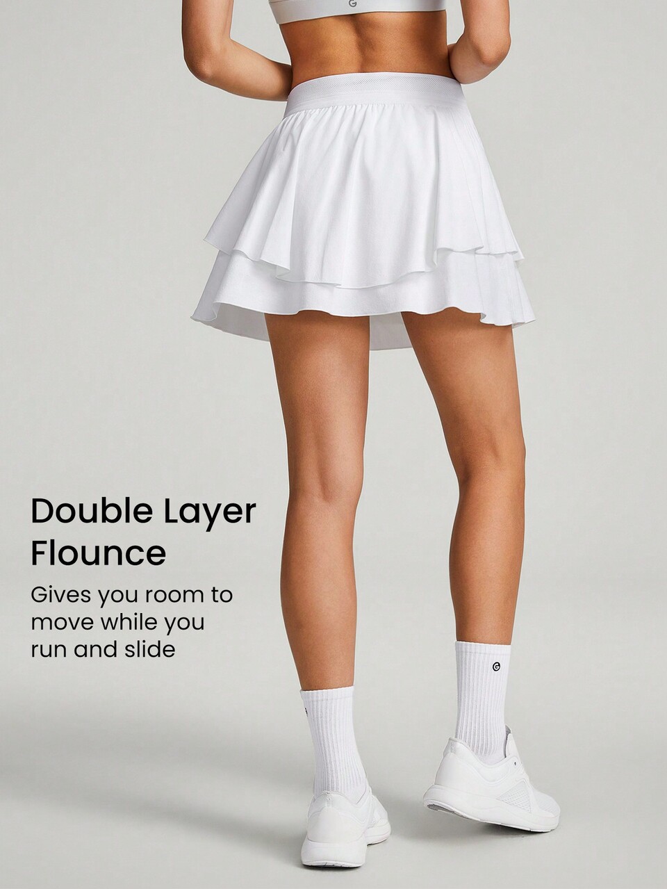VitalSwift Pocket Anti-Slip Skort Skirt With Built-In Shorts Medium Impact Running Workout Quick Dry Moisture Wicking Anti-Odor