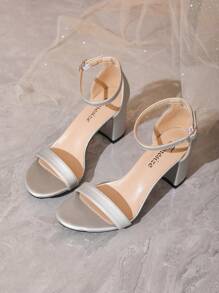 Timesize Của phụ nữ Giày gót thấp Màu bạc Dép xăng đan , Mới Mùa hè Giày gót thấp Dép xăng đan , Thích hợp Cho công việc , Chính thức Dịp , Đám cưới Và Văn phòng Sử dụng - Bạc - Xem 7