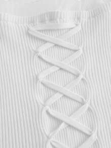 SHEIN MOD Top De Punto De Primavera Blanco De Talla Grande - Blanco - Ver 3