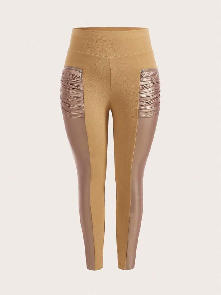 Plus Size Women's Knitted Stretchy High Waisted Long Leggings