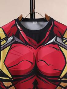 Tween Boy Cartoon Print Short Sleeve T-Shirt - Black - View 4