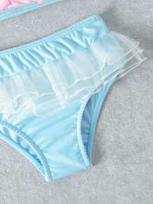 SHEIN Baby Girl Swimwear Set, Shell Shaped Ruffle Swimsuit & Swimwear, Beach Dress