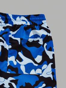 Manfinity VCAY Men Cartoon Rabbit Printed T-Shirt & Camouflage Woven Shorts Set - Royal Blue - View 5