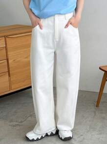 FRIFUL Women's Leisure Printed Sweatpants With Slogan Printing - White - View 4