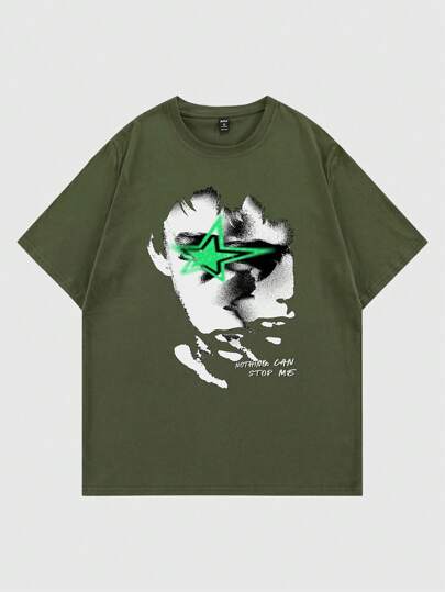 Goth قميص رجالي بطبع شخصية وحرف