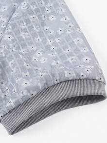 Châu Âu và Hoa Kỳ Thời trang Phụ nữ Thời trang tinh tế với hoa in mùa hè Áo thun cổ tròn tay ngắn Independent Station Burst bán trong suốt thời trang áo thun nữ rộng thùng thình - Xám - Xem 6