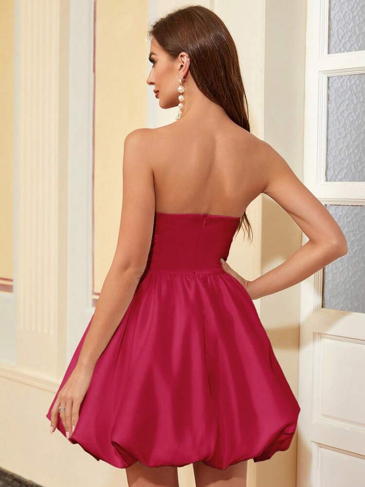 Strapless Bubble Dress Women's Cocktail Party Formal Dress